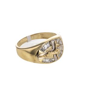 ANILLO CRISTO CON ZIRCONES