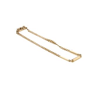 PULSERA TEJIDO CUBANA CON PLACAS 18K