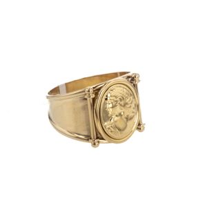 ANILLO PLACA DIOSA 18K