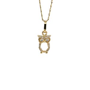 DIJE BUHO CON ZIRCONES 18K