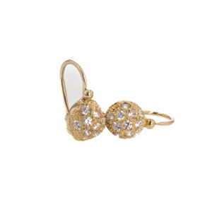 ARETES ZARCILLOS BOLA DE FUEGO 18K