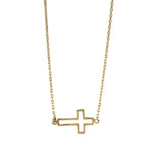CADENA FORZADA CON CRUZ 18K