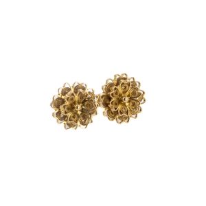 ARETES TOPOS FLOR 22K
