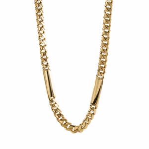 CADENA TEJIDO CUBANA ALTERNADA 18K