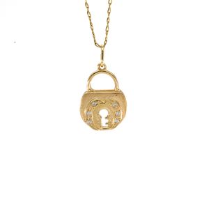 DIJE CANDADO CON ZIRCONES 18K