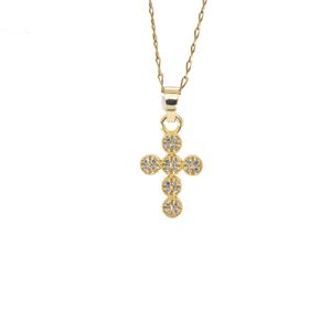 DIJE CRUZ CON ZIRCONES 18K