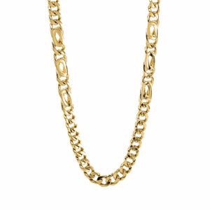 CADENA TEJIDO CUBANA ALTERNADA 18K