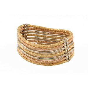 PULSERA CAÑA 3 COLORES 18K