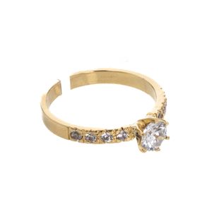 ANILLO COMPROMISO CON ZIRCONES 18K