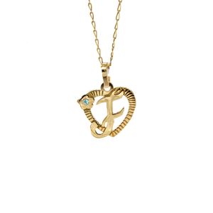 DIJE LETRA F CON ZIRCON 18K