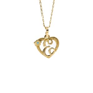 DIJE LETRA E CON ZIRCON 18K