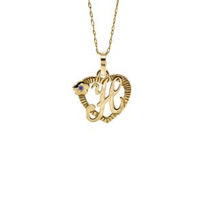DIJE LETRA H CON ZIRCON 18K