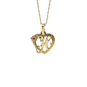 DIJE LETRA H CON ZIRCON 18K