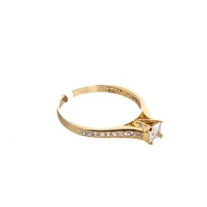 ANILLO COMPROMISO CON ZIRCONES 18K