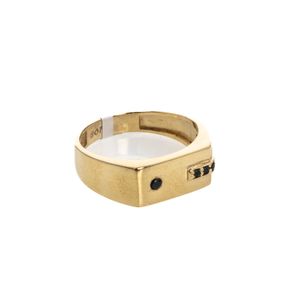 ANILLO PLACA CON ZIRCONES 18K