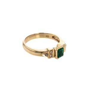 ANILLO 18K - P. FINA - ESMERALDA
