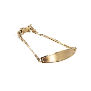 PULSERA CON PLACA SATINADA 18K