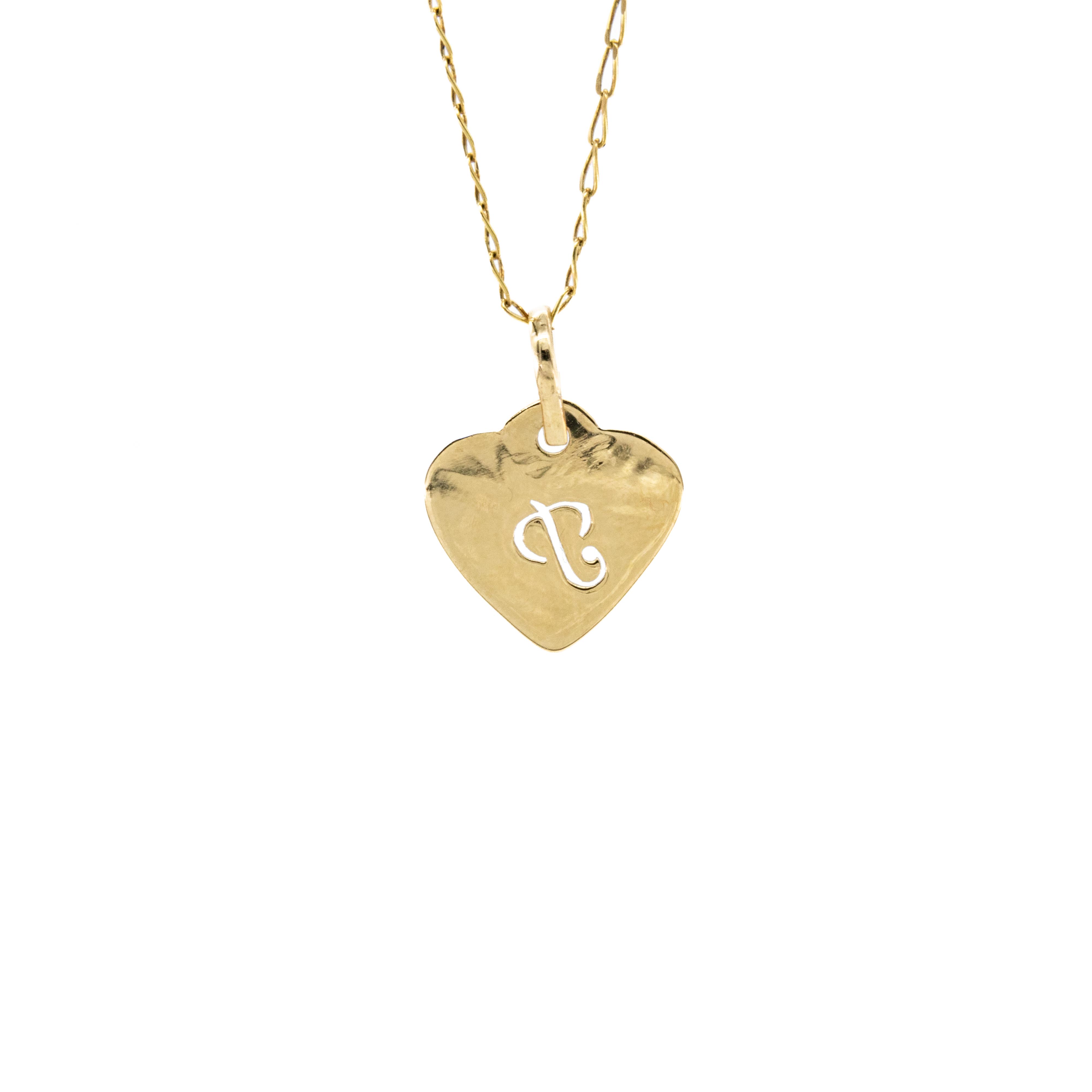 DIJE CORAZON LETRA 18K