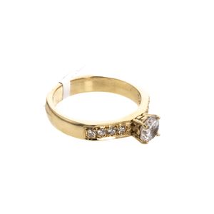 ANILLO COMPROMISO CON ZIRCONES 18K