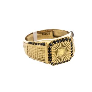 ANILLO PLACA CON ZIRCONES 18K