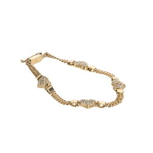 PULSERA BISMARK CORAZON CON ZIRCONES 18K