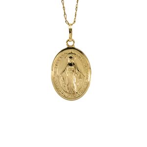 DIJE OVALADO VIRGEN 18K