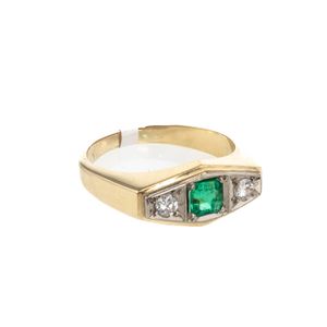ANILLO 18K - P. FINA - ESMERALDA