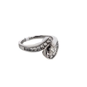 ANILLO 14K - P. FINA PERA - O. BLANCO