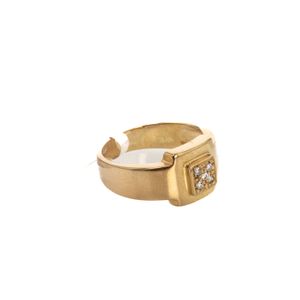 ANILLO PLACA CON ZIRCONES 18K