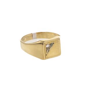 ANILLO PLACA CON ZIRCON 18K
