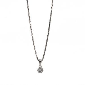 CADENA CAJA CON DIJE Y ZIRCON 18K