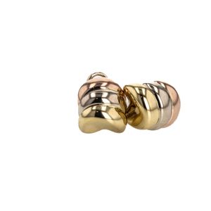 ARETES CORTOS 3 COLORES 18K