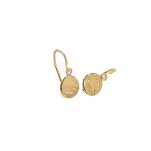 ARETES ZARCILLOS CARA FELIZ 18K