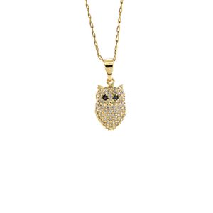 DIJE BUHO CON ZIRCONES 18K