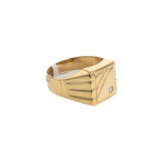 ANILLO PLACA CON ZIRCON 18K
