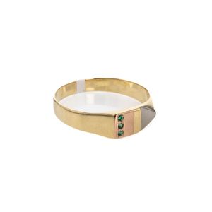 ANILLO PLACA 3 COLORES 18K