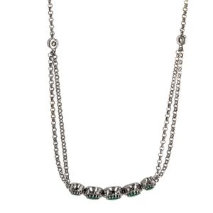 CADENA 18K - P. FINA - 0,50 CT APROX - ESMERALDAS