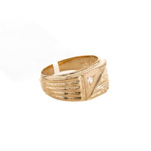 ANILLO PLACA CON ZIRCON 18K
