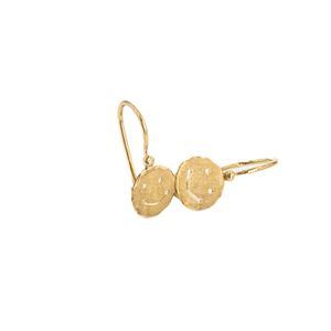 ARETES ZARCILLOS CARA FELIZ 18K