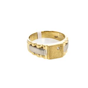 ANILLO PLACA CON ZIRCON 18K
