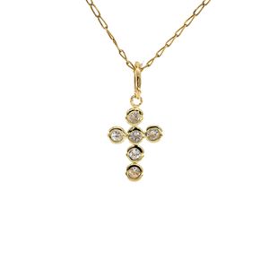DIJE CRUZ CON ZIRCONES 18K