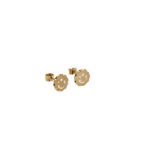ARETES TOPOS CARA FELIZ 18K