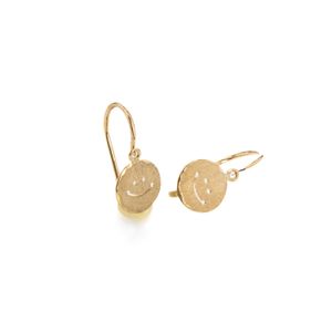 ARETES ZARCILLOS CARA FELIZ 18K