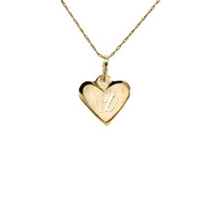 DIJE CORAZON CON LETRA 18K