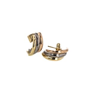 ARETES TOPOS 3 COLORES 18K