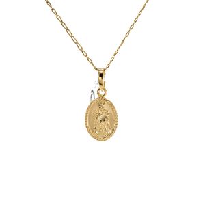 DIJE OVALADO VIRGEN 18K