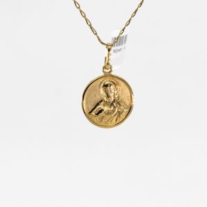 DIJE REDONDO RELIGIOSO DOBLE 18K