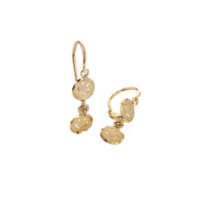 ARETES ZARCILLOS CARA FELIZ DOBLE 18K