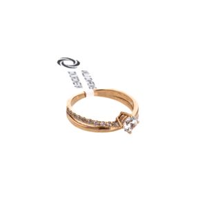 ANILLO COMPROMISO CON ZIRCONES 18K