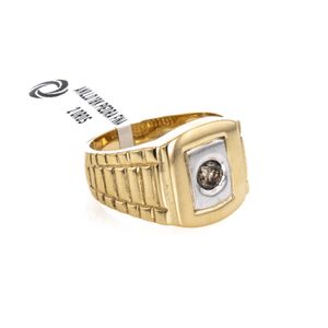ANILLO 18K PIEDRA FINA 2 OROS